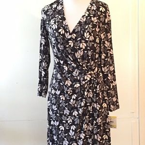 ANNE KLEIN Sz 10 Faux Wrap Dress